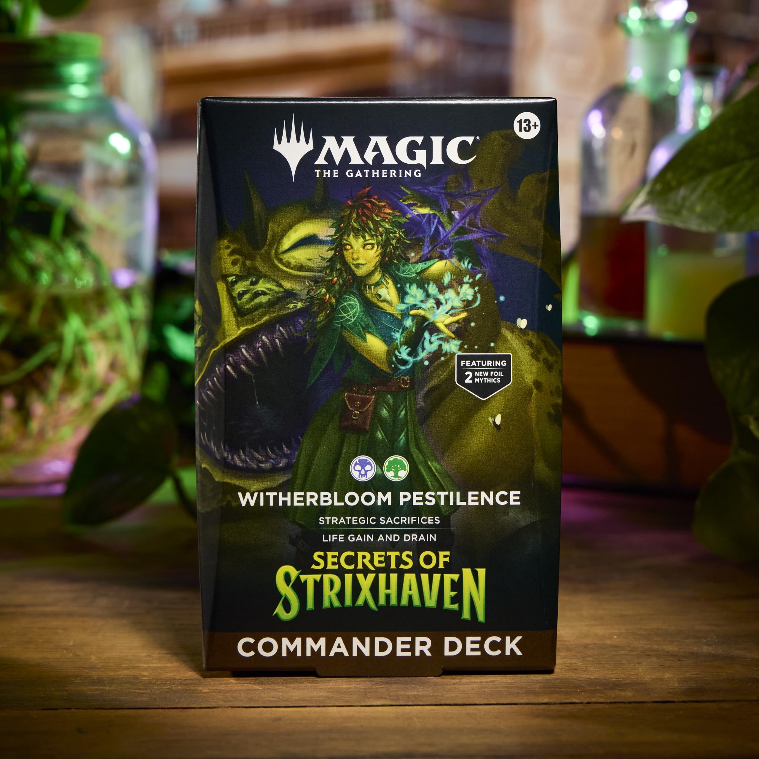 Magic: The Gathering Secrets of Strixhaven Commander Deck - Witherbloom Pestilence (100-Card Deck, Deck Box + Accessories)