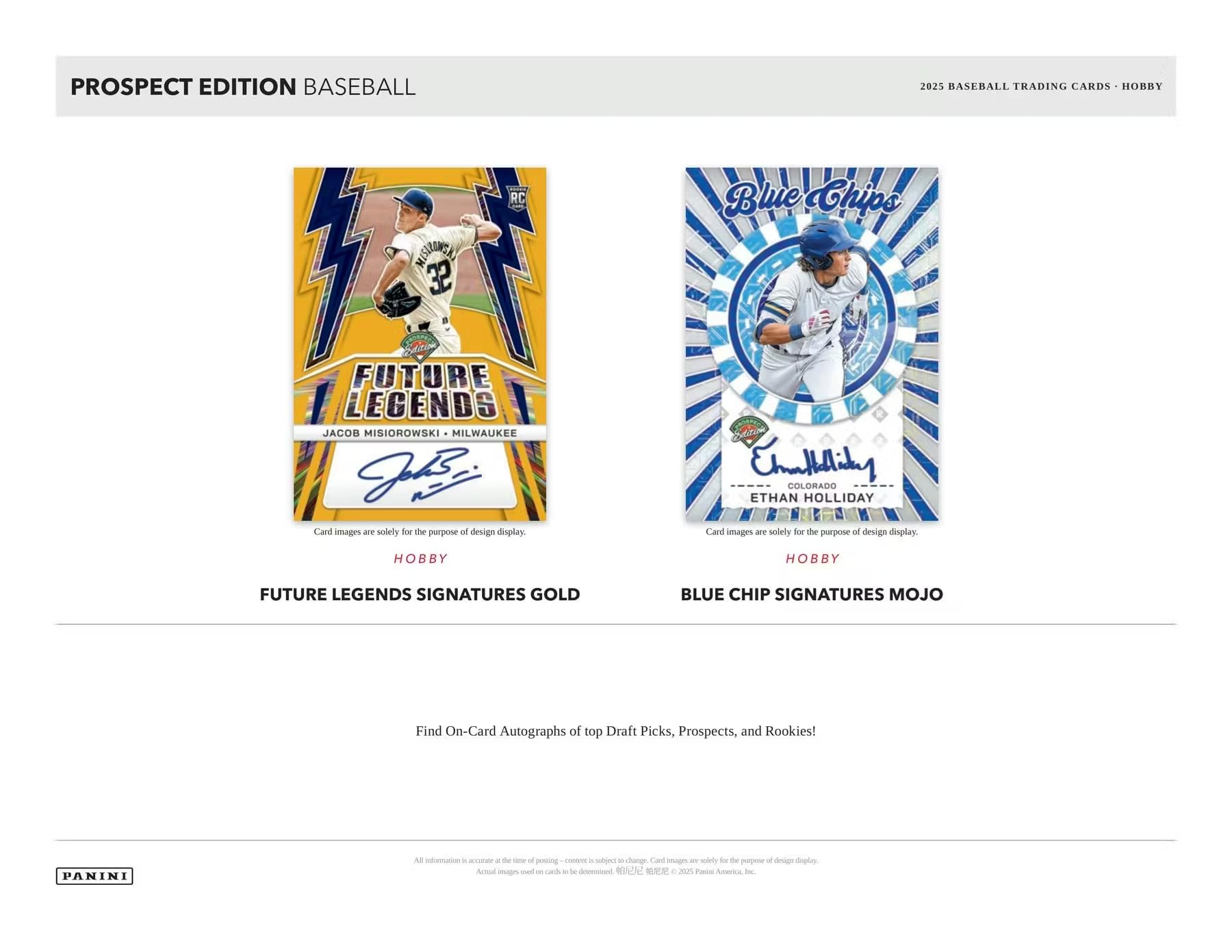 2025 Panini Prospect Edition Baseball Hobby Trading Card Box (4 Autographs Per Box)