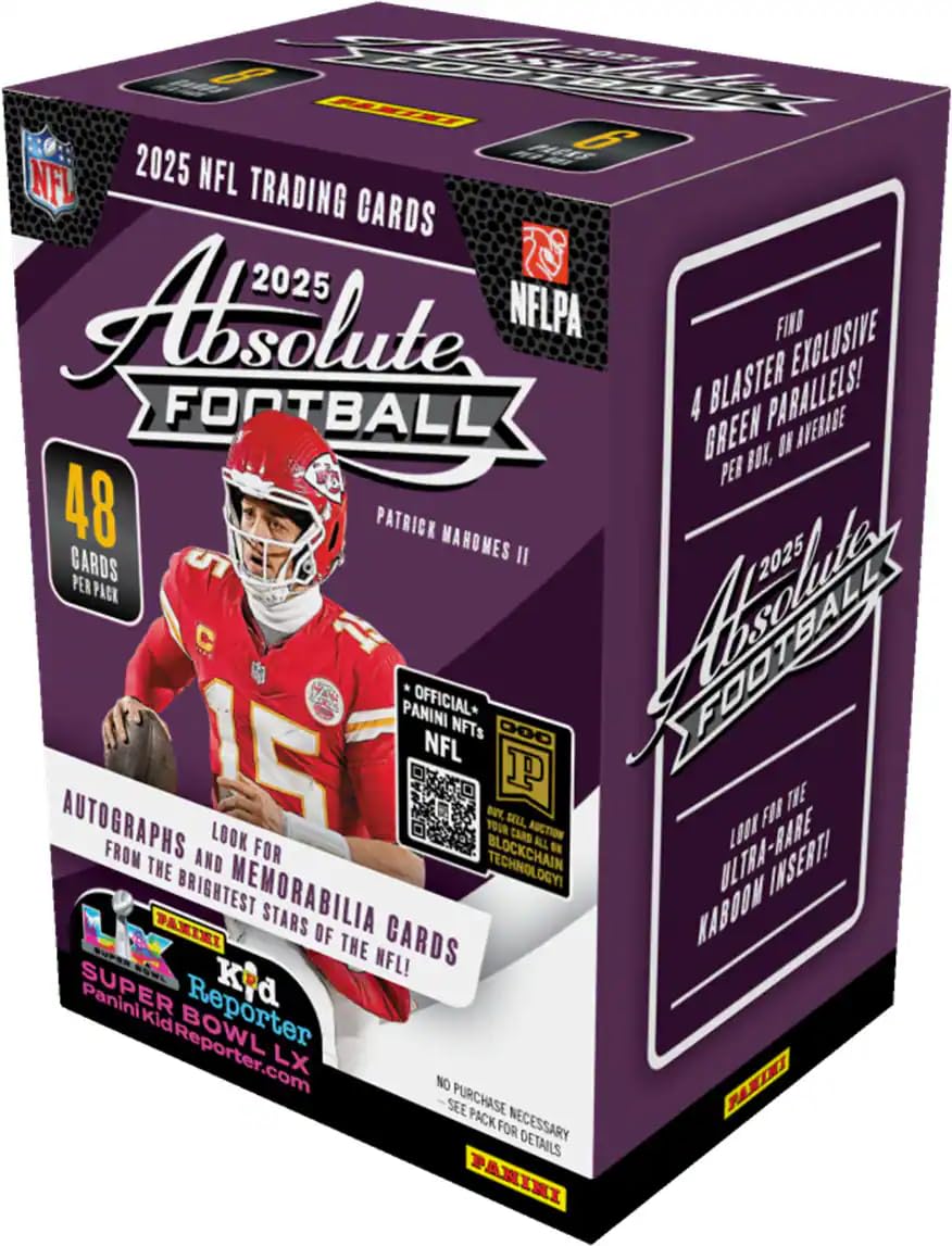 2025–26 Panini Absolute Football Blaster Box – Retail Exclusive Parallels &amp; Inserts – NFL Trading Cards – Sealed Retail Box