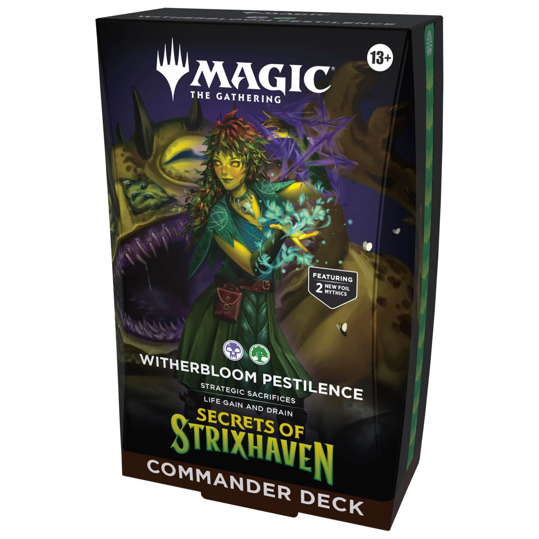 Magic: The Gathering Secrets of Strixhaven Commander Deck - Witherbloom Pestilence (100-Card Deck, Deck Box + Accessories)