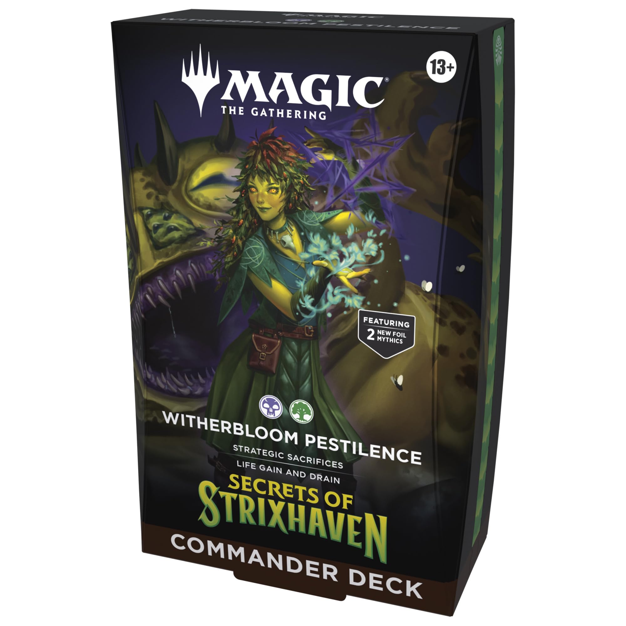 Magic: The Gathering Secrets of Strixhaven Commander Deck - Witherbloom Pestilence (100-Card Deck, Deck Box + Accessories)