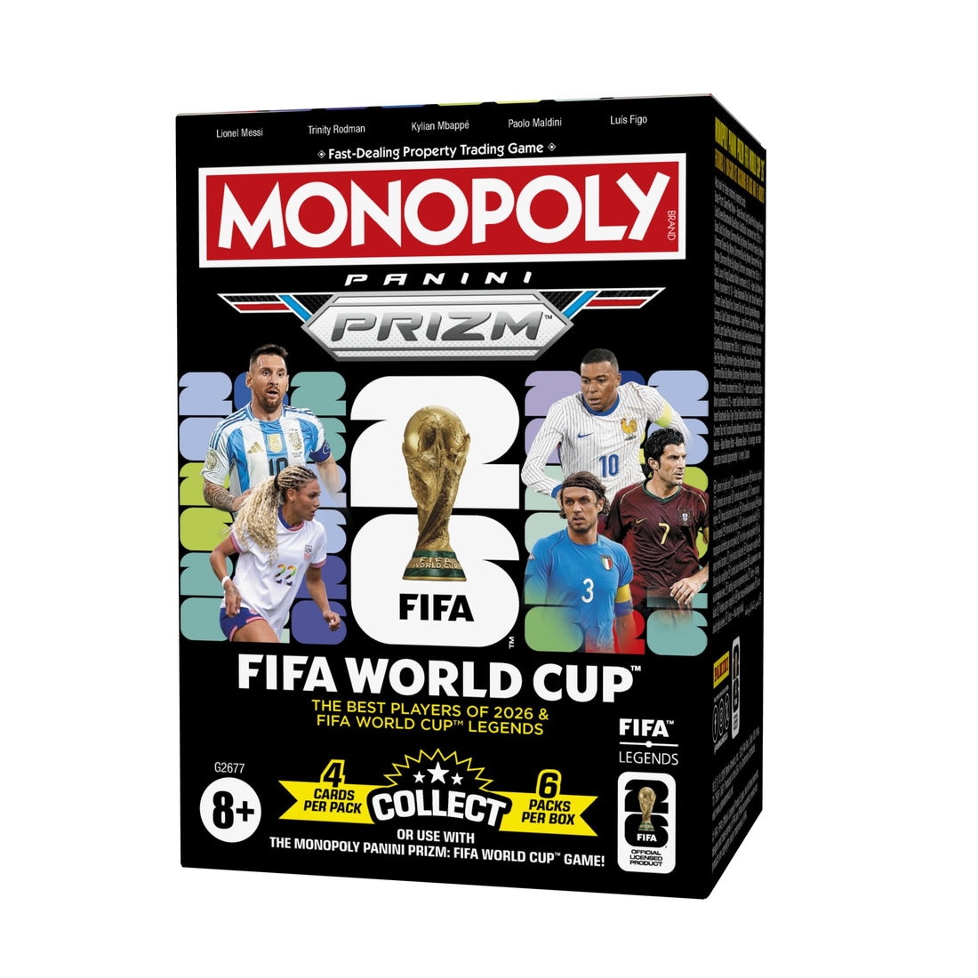 Monopoly Panini Prizm: FIFA World Cup Trading Cards Booster Box | Current Stars and Legends | 2+ Players, Ages 8+ | Gifts for Soccer Fans