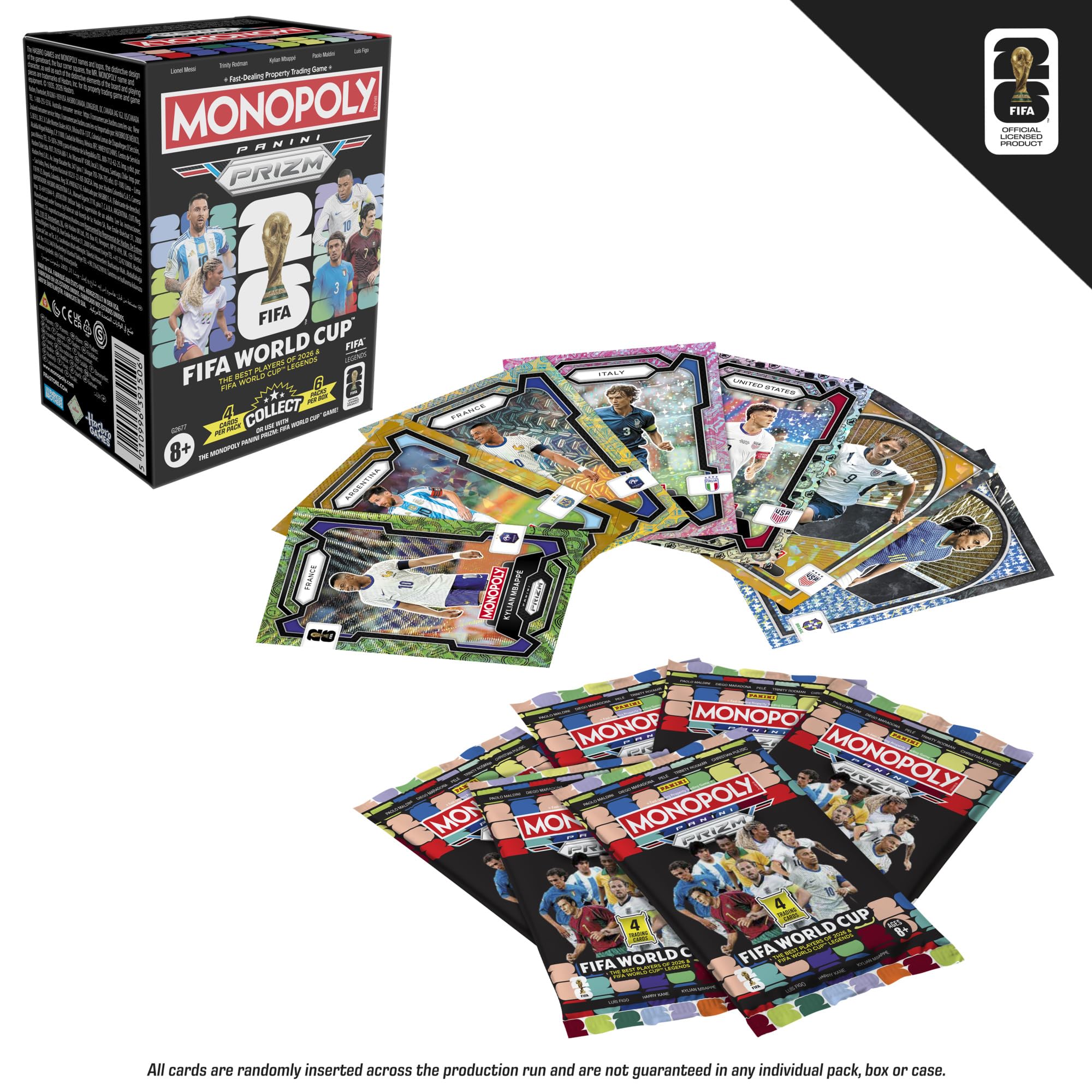 Monopoly Panini Prizm: FIFA World Cup Trading Cards Booster Box | Current Stars and Legends | 2+ Players, Ages 8+ | Gifts for Soccer Fans