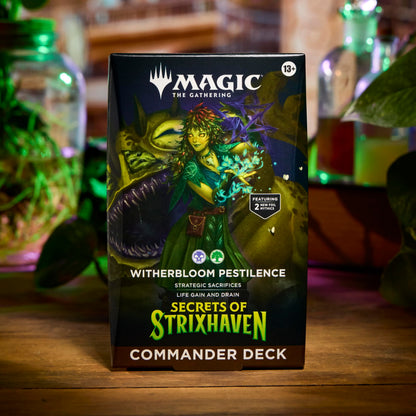 Magic: The Gathering Secrets of Strixhaven Commander Deck - Witherbloom Pestilence (100-Card Deck, Deck Box + Accessories)